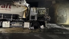 Der ausgebrannte Lkw