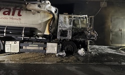 Der ausgebrannte Lkw