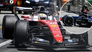 Charles Leclerc holte im ersten Monaco-Training die Bestzeit, RB-Pilot Isack Hadjar (re. oben) ...