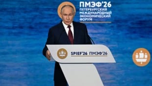 Putin am Freitag bei seiner Rede in St. Petersburg