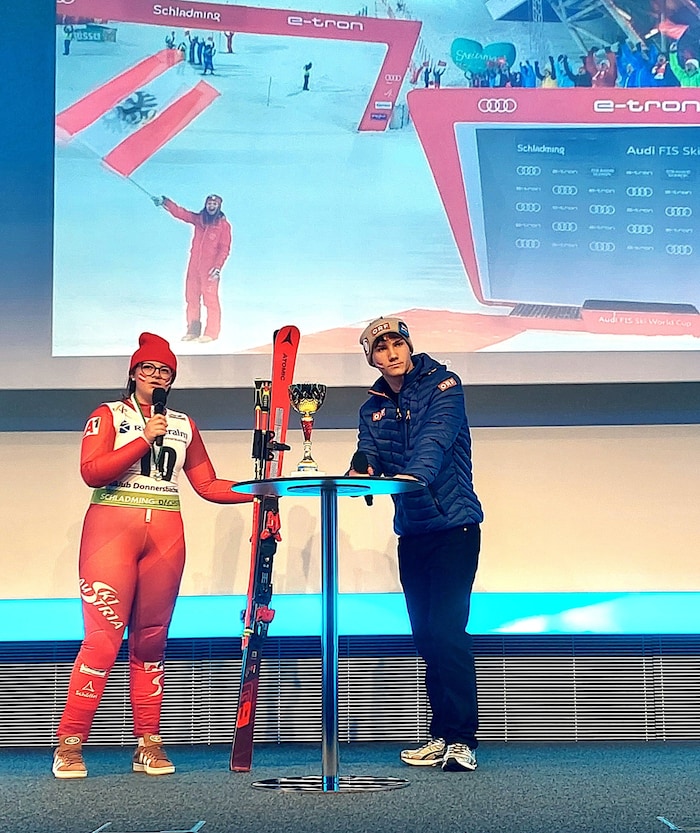 Die Präsentation im Finale erfolgte in (Ski-)Interviewform.
