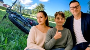 Mama Jasmine (38), Sohn Florian (15) und Papa Martin (47) Forcher aus Micheldorf in ...