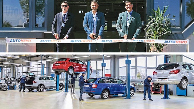 Eröffnung des neuen Standortes: Auf 30 Hebebühnen wird jährlich knapp 18.000 Fahrzeugen wieder ...