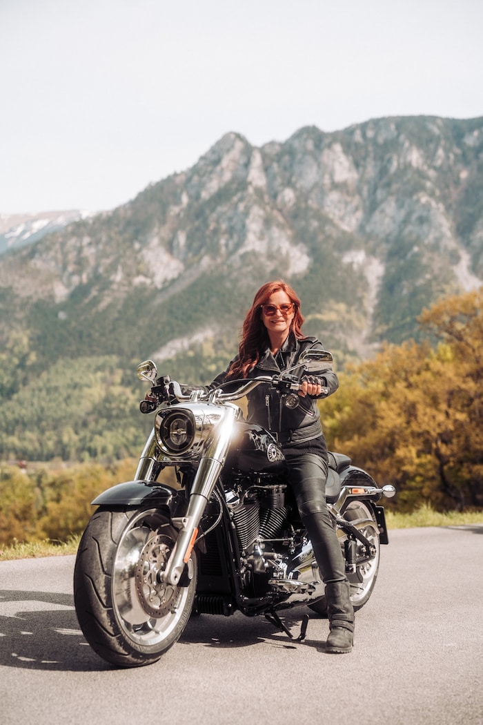 Andrea Berg fährt seit ihrer Jugend Motorrad und bezeichnet dies als eine ihrer großen ...