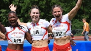 Christania Williams, Isabel Posch und Leni Lindner sind am Mittwoch in Eisenstadt bei den ...