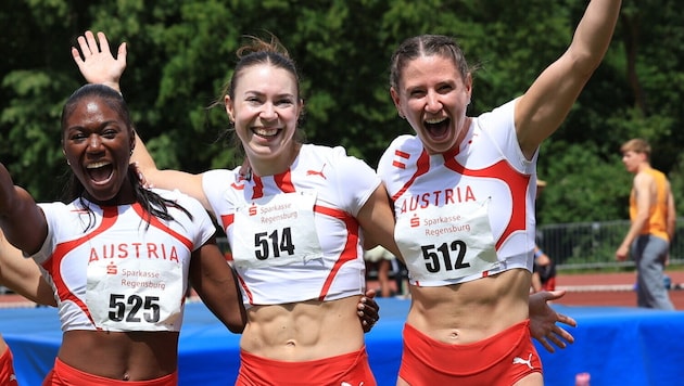 Christania Williams, Isabel Posch und Leni Lindner sind am Mittwoch in Eisenstadt bei den ...