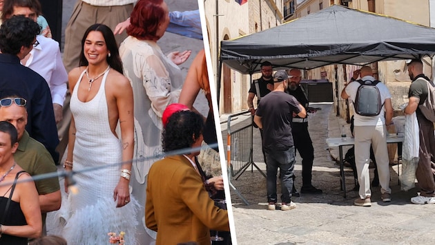 Teure Ruhe: Dua Lipa bezahlt wütende Sizilianer (wie hier rechts vor einer Straßensperre), um ...