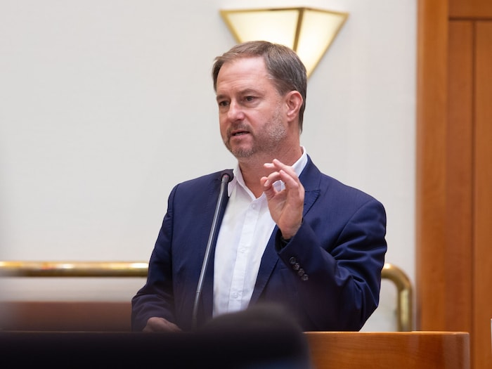 Bei einer Rede im Landtag.