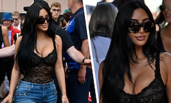 Kim Kardashian tauchte am Samstag an der Rennstrecke auf – ob sie Hamilton Glück bringt?