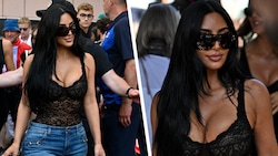 Kim Kardashian tauchte am Samstag an der Rennstrecke auf – ob sie Hamilton Glück bringt?