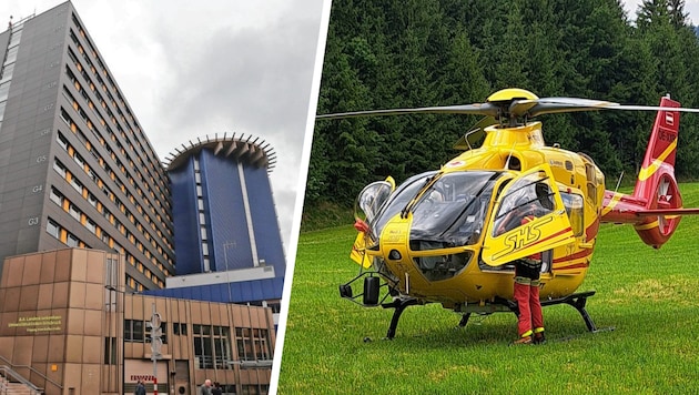The boy was flown to the Innsbruck hospital by the emergency medical helicopter “Heli 3” (file ...