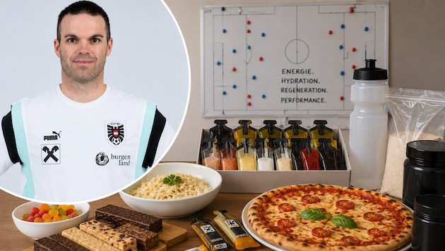 Martin Rinderer ist hauptverantwortlich für die Ernährung des ÖFB-Teams. Auch Pizza steht auf ...