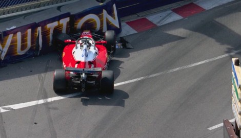 Charles Leclerc landete in der Mauer.