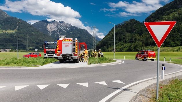 Nach der Erstversorgung vor Ort wurde der Biker ins Spital gebracht.