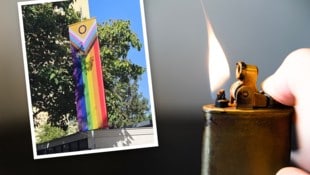 Die Regenbogenfahne auf dem Dach der Glaubenskirche in Simmering wurde schon mehrmals zum ...