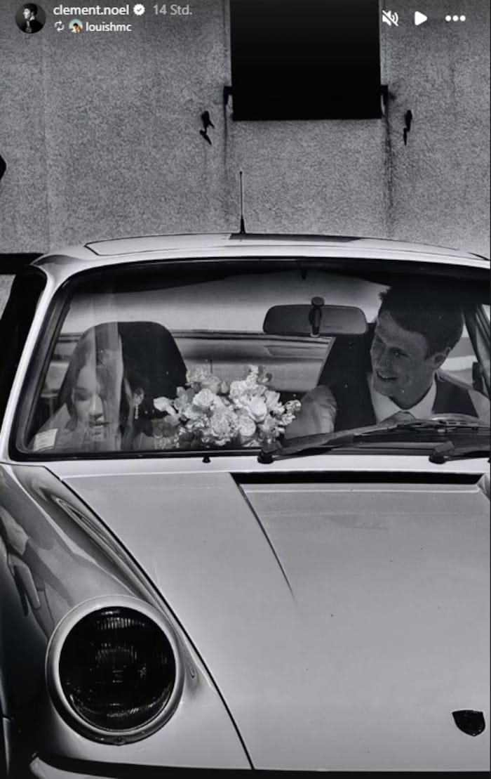 Clement Noel und seine Ehefrau Julia nach der Hochzeit.
