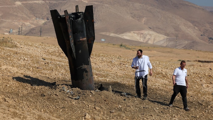 Eine der Raketen (Bild) schlug in der Nähe der Stadt Jericho im besetzten Westjordanland ein.