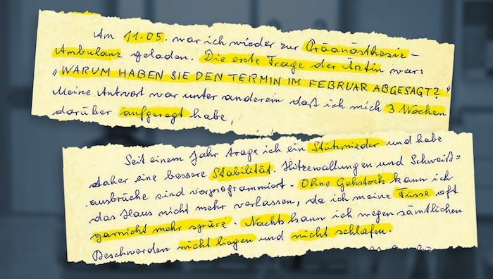 Das Gedankenprotokoll der betagten Patientin erschüttert.