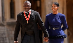 Elba mit Ehefrau Sabrina nach der Ernennung zum „Knight Bachelor“ in Windsor Castle 