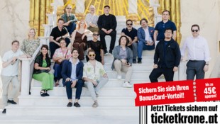 Cast und Leading Team von „Tosca“ beim offiziellen Probenstart der Oper im Steinbruch 2026.