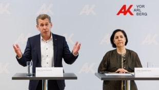 Vorarlbergs AK-Präsident Bernhard Heinzle und Ulrike Stadelmann.