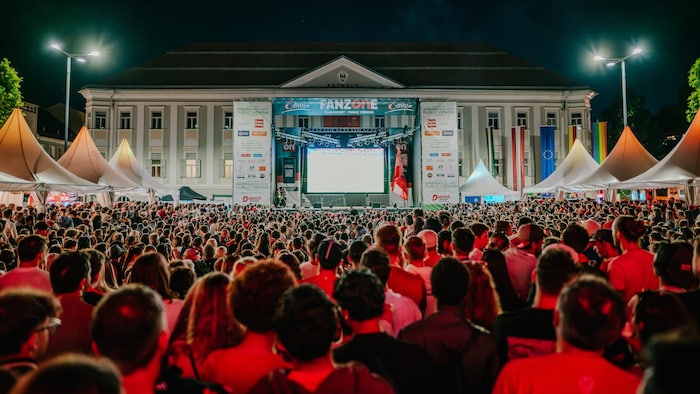 Ab Donnerstag ist die Public Viewing-Arena geöffnet.