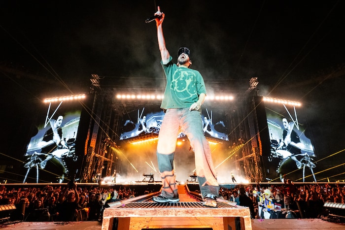 Der Chef hat großen Spaß: Für Mike Shinoda war der Auftritt im Ernst-Happel-Stadion mit ...