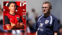 Auch Teamchef Ralf Rangnick (re.) hatte seine Finger im Spiel: Cauã Rirsch da Costa spielt ...