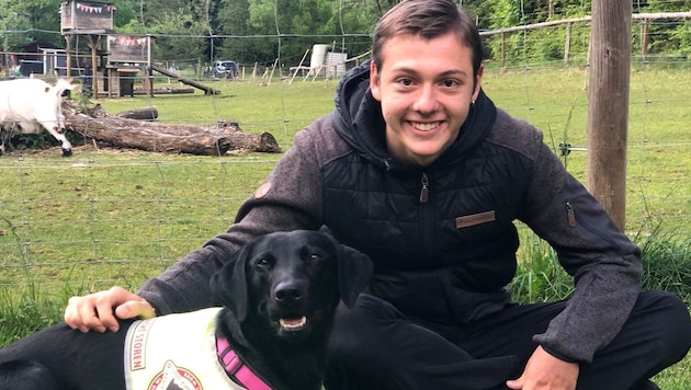 Marian mit „Selma“ im Animal Training Center (ATC) in Hitzendorf