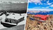Die Hütte im Jahr 1934 und heute