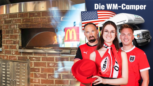 Unsere WM-Camper besuchten den größten McDonald`s der Welt – samt Pizza-Ofen.