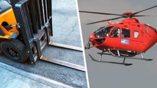 Der Hubschrauber „Martin 8“ flog das Kind nach dem schrecklichen Unfall ins Krankenhaus ...