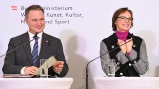 APA/HELMUT FOHRINGER Kulturminister Andreas Babler präsentierte Ex-Bildungsministerin Sonja Hammerschmid als neue ...