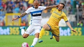 Robert Gucher (hier gegen Inter Mailand) spielte 24 Mal in der Serie A.