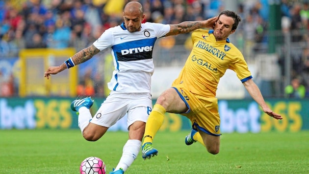 Robert Gucher (hier gegen Inter Mailand) spielte 24 Mal in der Serie A.