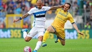 Robert Gucher (hier gegen Inter Mailand) spielte 24 Mal in der Serie A.