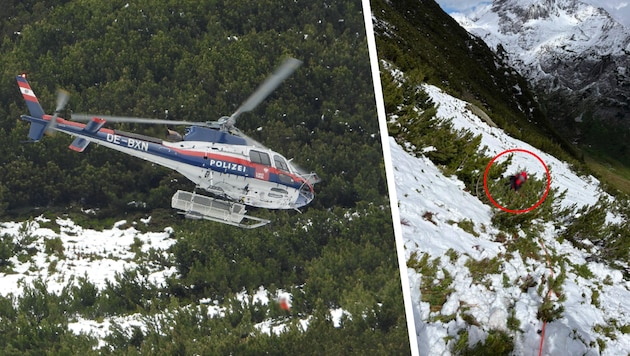 Auch der Polizeihubschrauber Libelle Tirol war vor Ort.