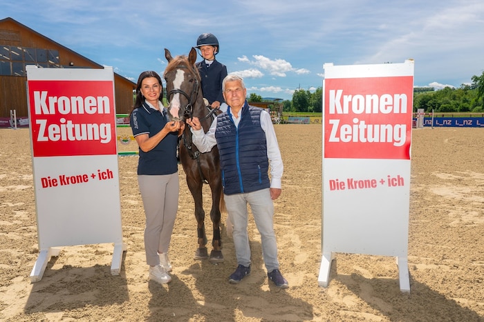 Gesicht des Kindertags: Diana Schönberg mit LGCT-Veranstalter Sonja Klima und Helmut Morbitzer