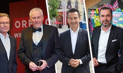 Alexander Wrabetz, Pius Strobl, Roland Weißmann und der neu gewählte Chef Clemens Pig
