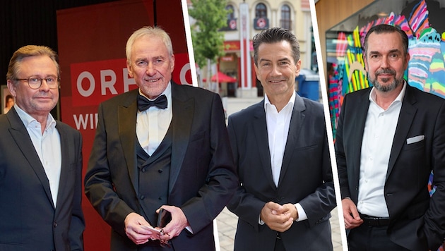 Alexander Wrabetz, Pius Strobl, Roland Weißmann und der neu gewählte Chef Clemens Pig
