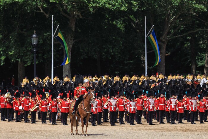 1400 Soldaten, 200 Pferde und mehr als 400 Musiker nahmen an der Geburtstagsparade für König ...