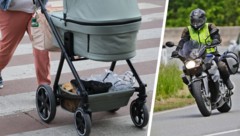 Auf einem Schutzweg wurde der Kinderwagen von einem Motorrad erfasst (Symbolbild).