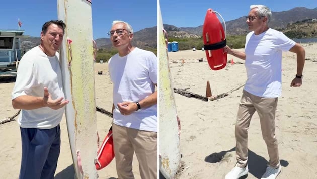 Andreas Herzog und Rainer Pariasek haben in Malibu eine schiere Hetz‘.
