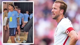 Muss das wirklich sein? Harry Kane hätte diese Perspektive auf sich wohl lieber ausgelassen.