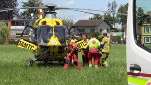 Der Verletzte wurde per Heli transportiert. 