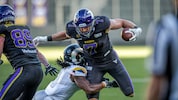 Bernhard Seikovits (Nummer 7) gelangen gegen die Rams zwei Touchdowns