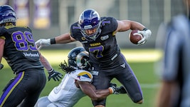 Bernhard Seikovits (Nummer 7) gelangen gegen die Rams zwei Touchdowns