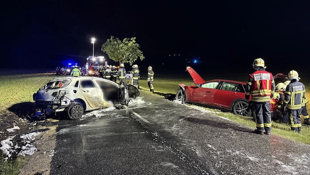 Two cars collided head-on in the Baden district.