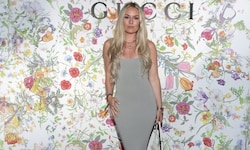 Lindsey Vonn posierte im Gucci-Kleid.