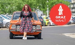 Der geliebte BMW Touring 2000 wird nur zu besonderen Anlässen von Claudia Schönbacher (KFG) aus ...